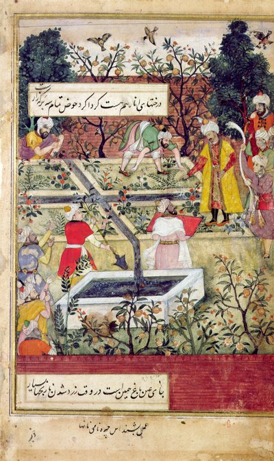 Emperor Babur surveying the establishment of a Garden in Kabul by J. Dorman